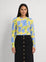 SMALLCABLE PRINTED SWEATER YELLOW BLUE FLORAL