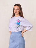 Floral Motif Oversized Tee-Multi