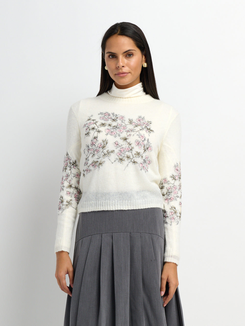 Floral Motif Sweater - Soft Floral