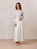 Crepe Slip Skirt-Ivory
