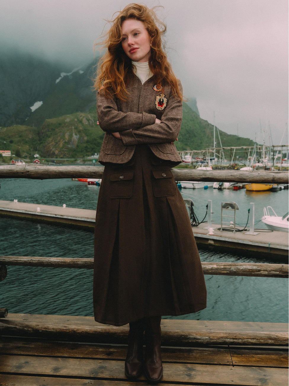 Plaid Boxy Jacket - Brown Plaid