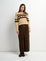 CURDEROYFRONT PLEAT SKIRT DARK BROWN 112