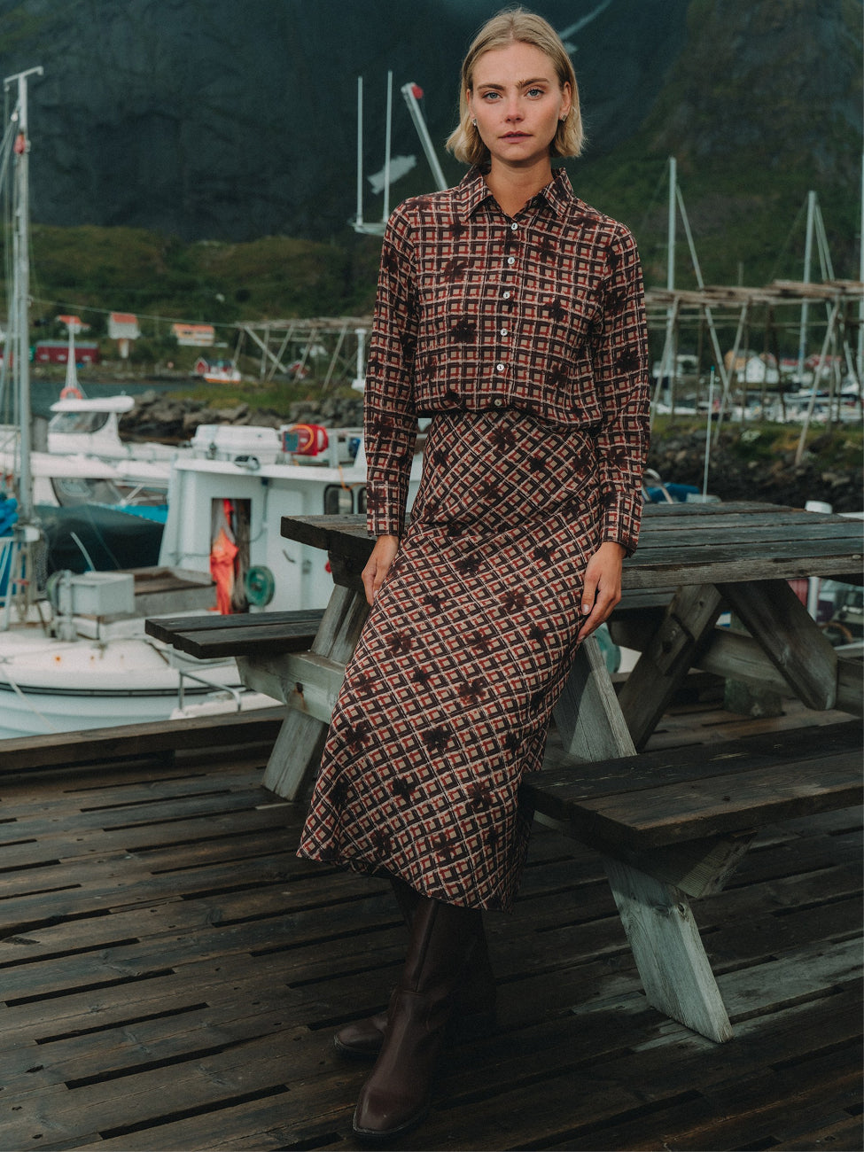 Plaid Blouse - Plaid Floral