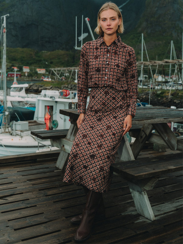 Plaid Blouse - Plaid Floral