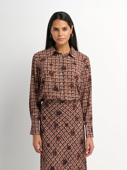 Plaid Blouse - Plaid Floral