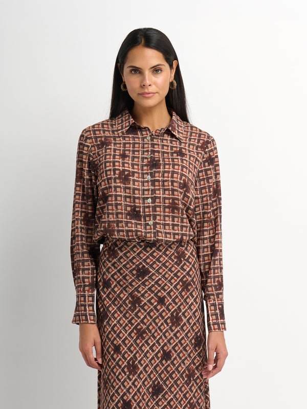 Plaid Blouse - Plaid Floral
