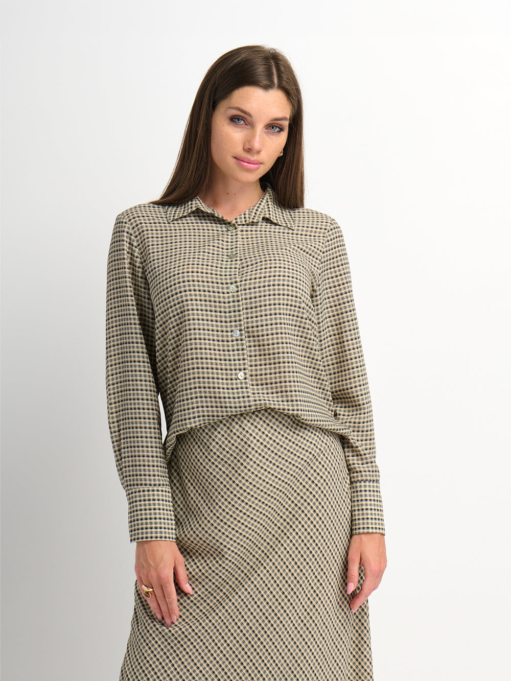 Plaid Blouse - Black Plaid