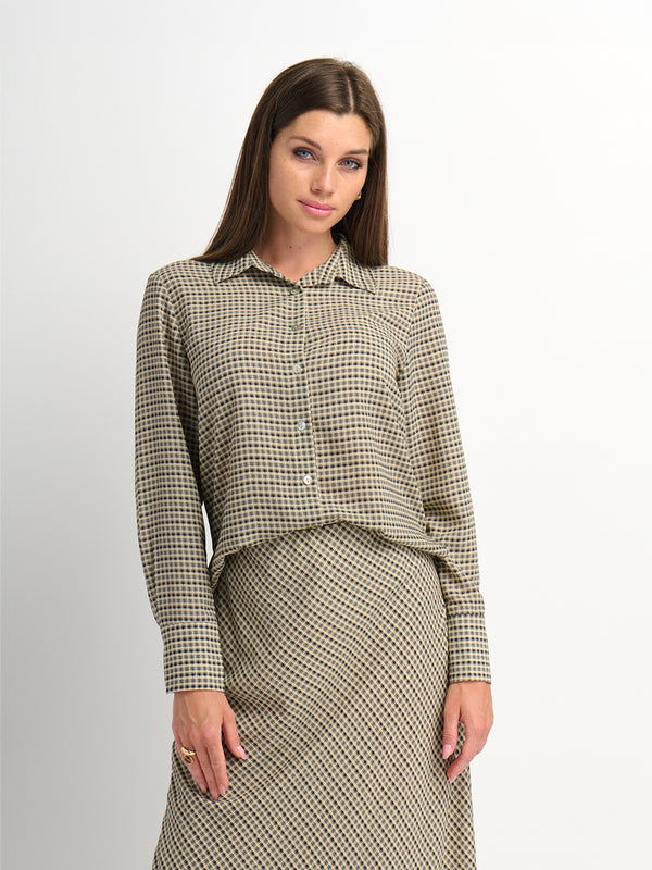 Plaid Blouse - Black Plaid