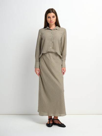 Plaid Slip Skirt - Black Plaid