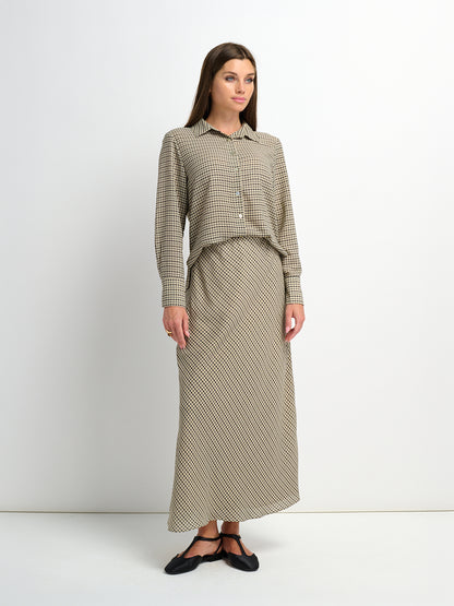 Plaid Slip Skirt - Black Plaid