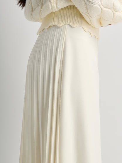 Pleat Back Skirt - Winter White