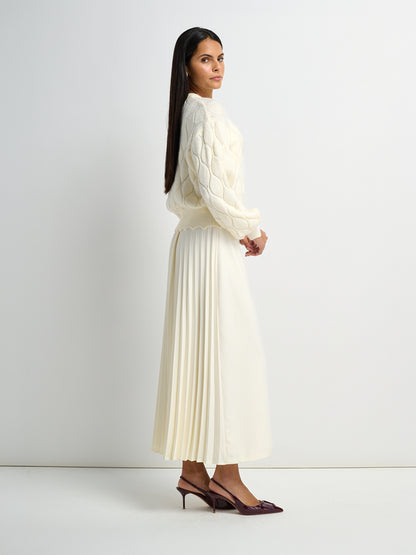 Pleat Back Skirt - Winter White