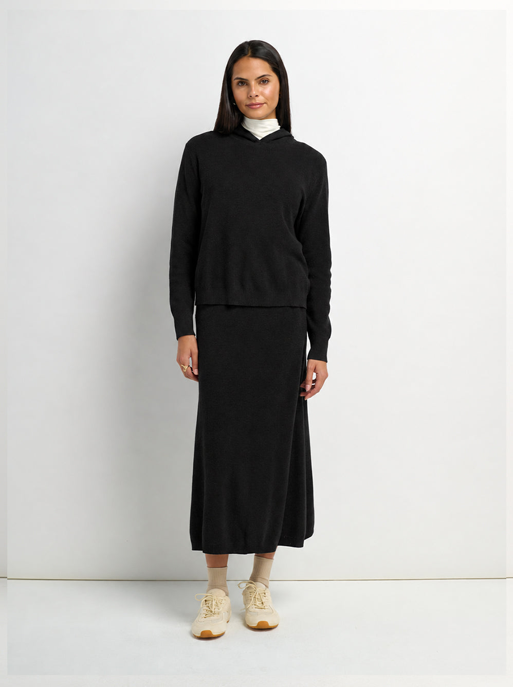 Knit A-Line Skirt - Black