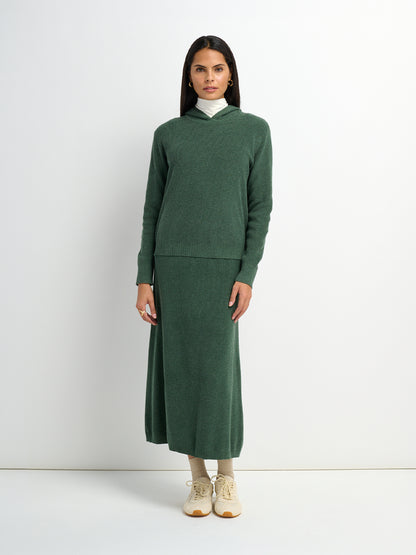 Knit A-Line Skirt - Green