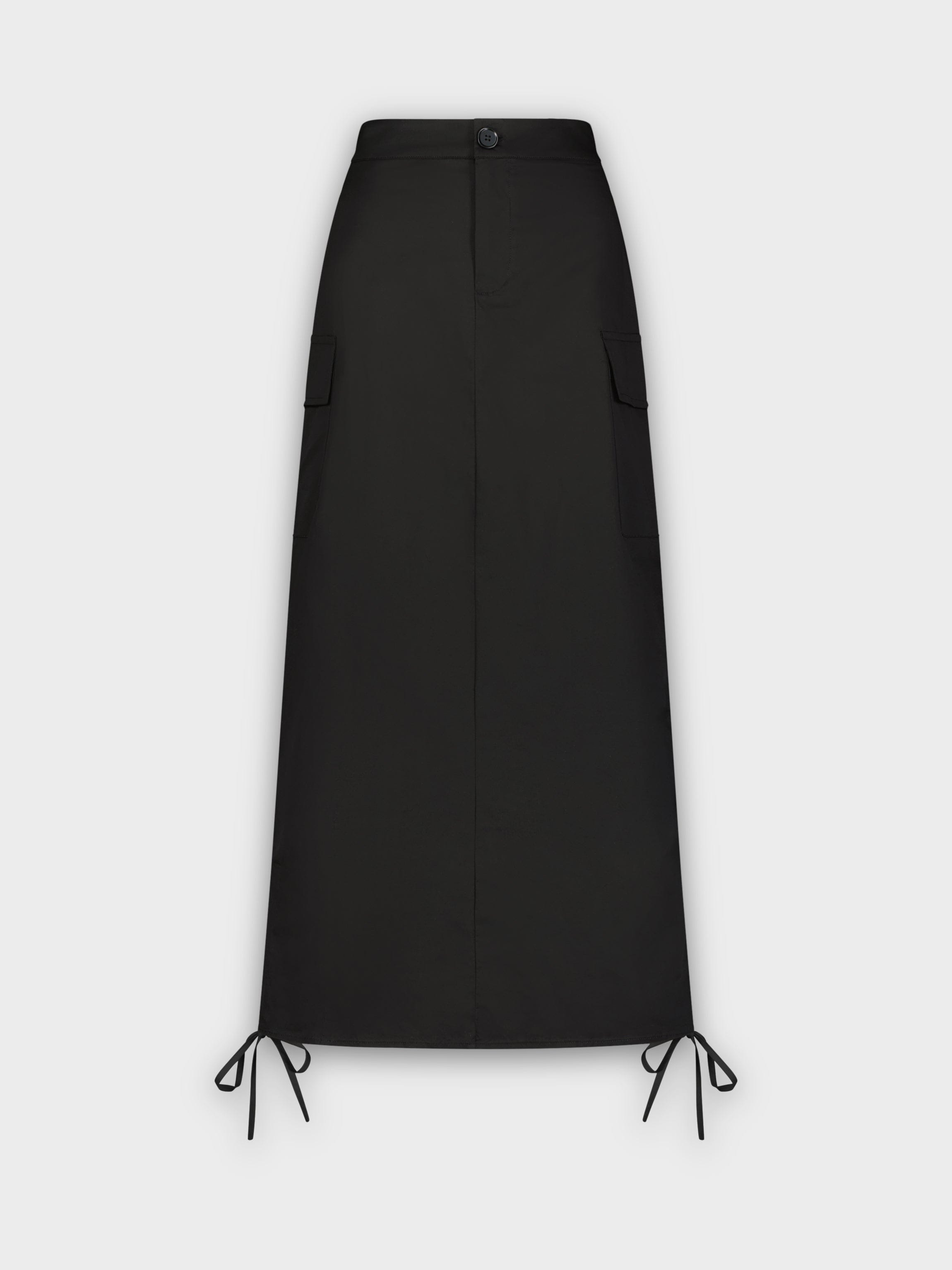 SIDE PULL SKIRT-BLACK