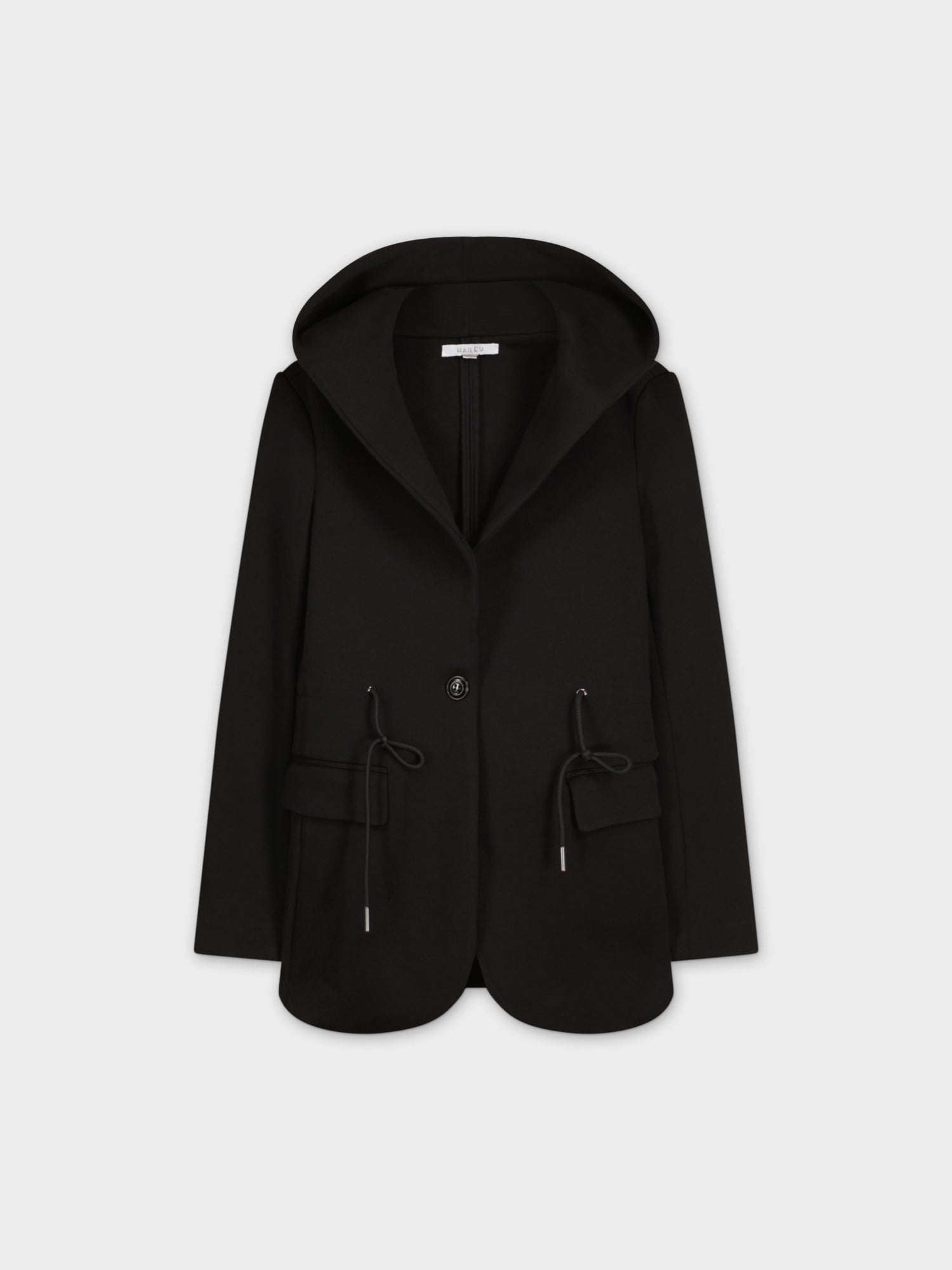 HOODED BLAZER-BLACK