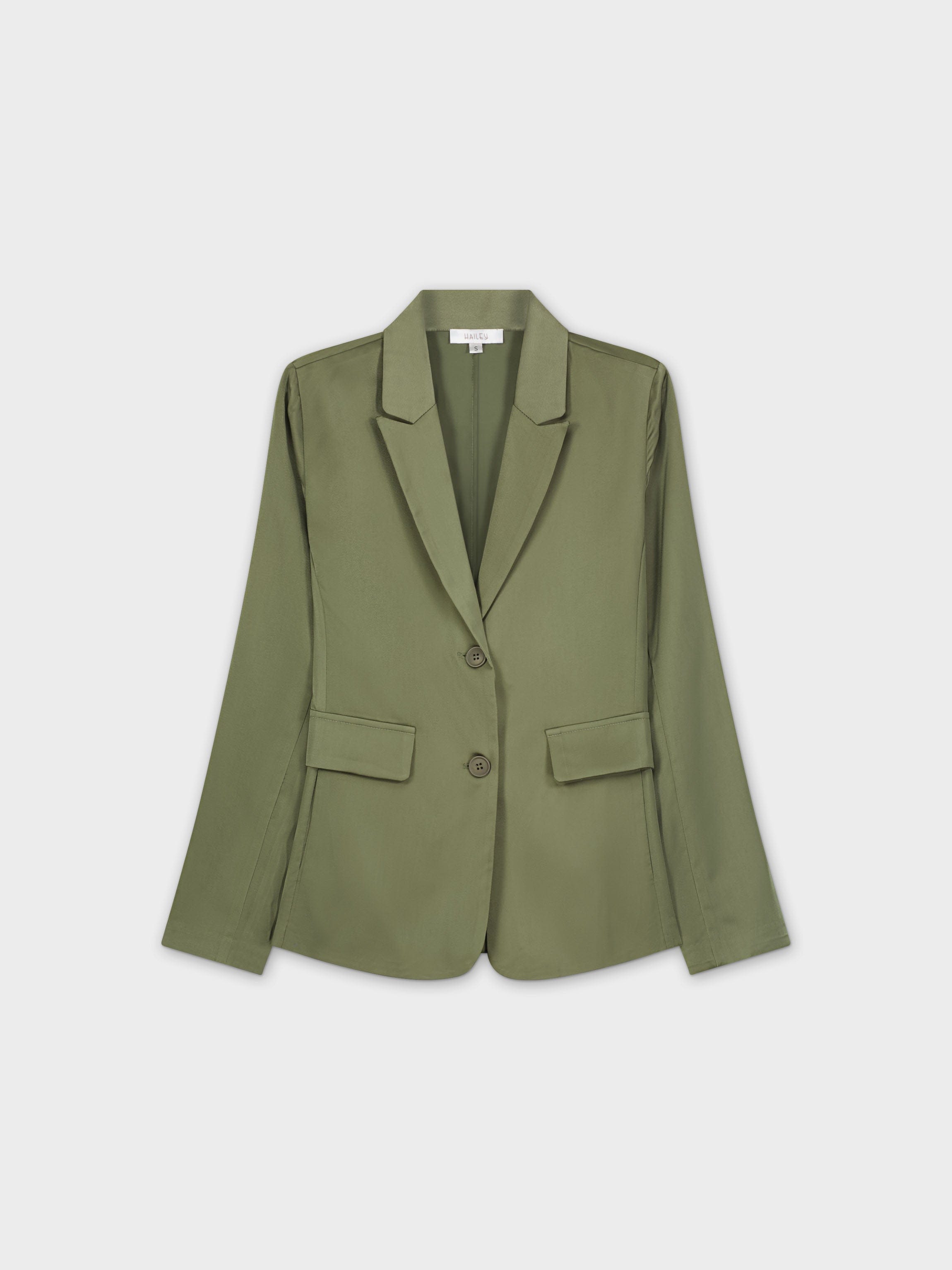 Blazer de Satén-Verde Oliva