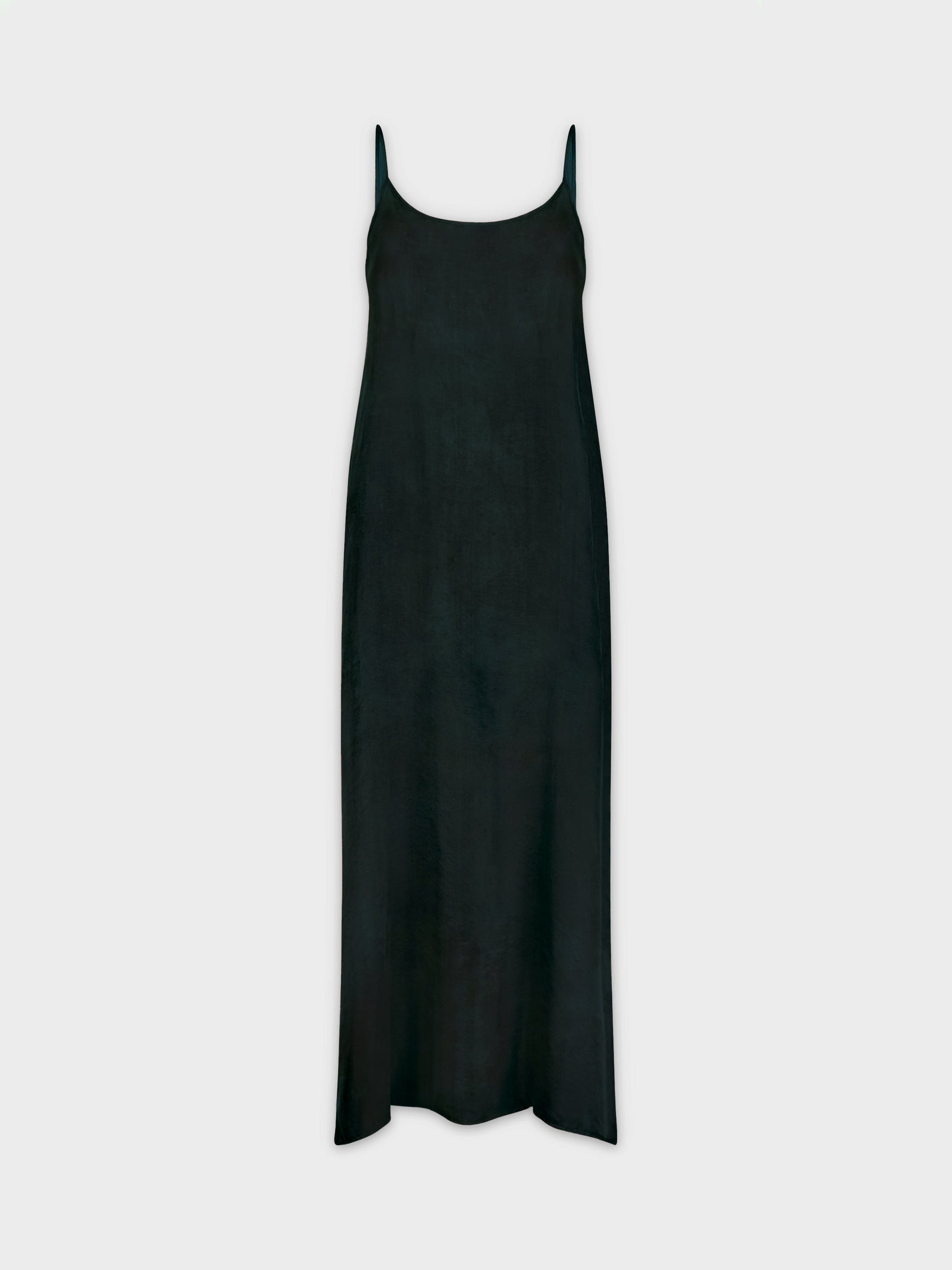 CREW NECK SLIP DRESS-BLACK