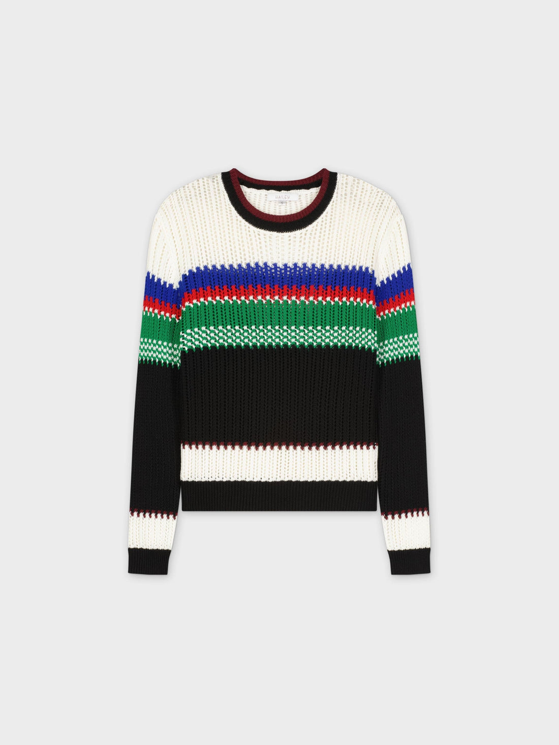 MESH STRIPED SWEATER-MULTI