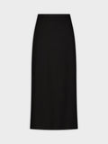KNITTED STRAIGHT SKIRT-BLACK