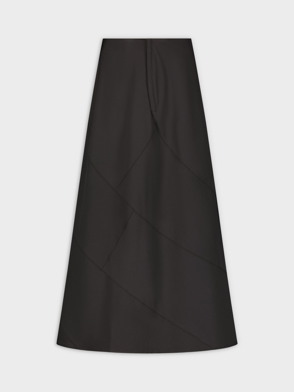 Seamed A-Line Skirt-Black