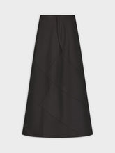 Seamed A-Line Skirt-Black