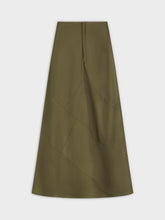 Seamed A-Line Skirt-Olive