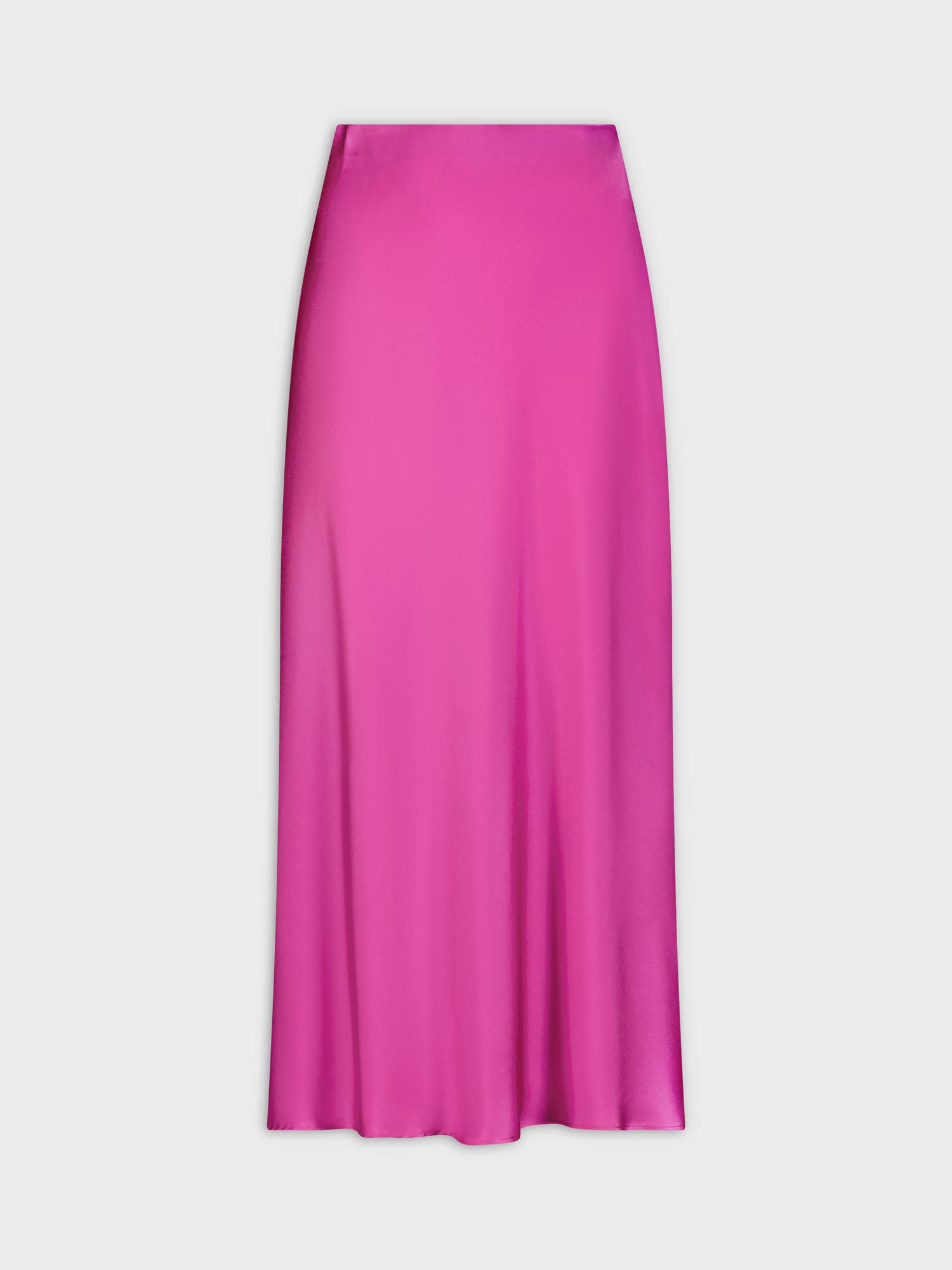 Solid Satin Slip Skirt-Magenta