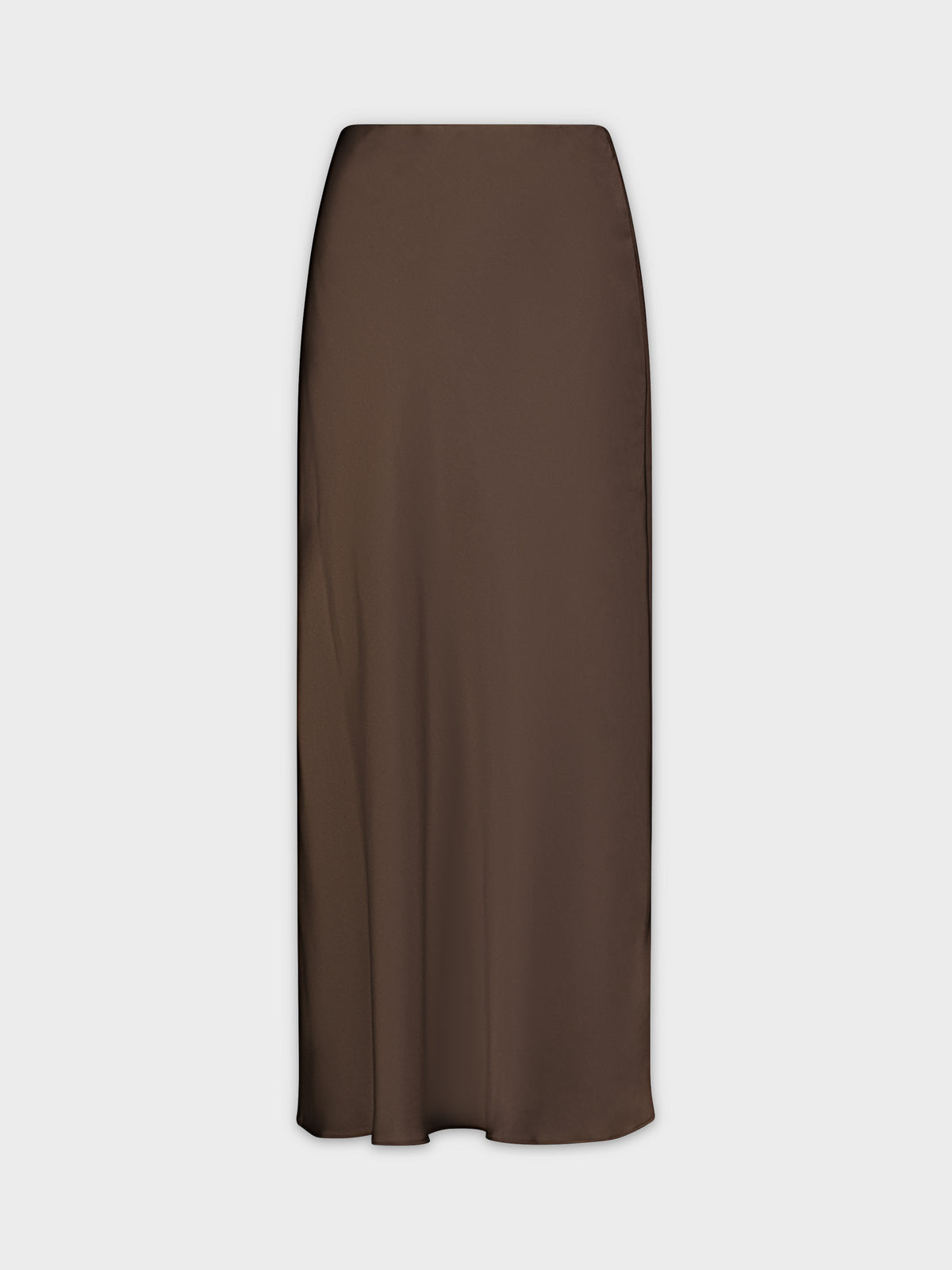 Falda lencera de satén-Marrón chocolate