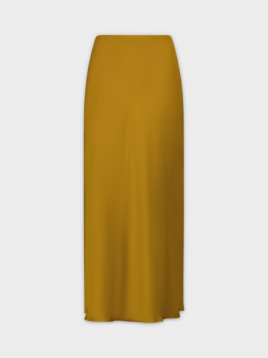 Solid Satin Slip Skirt-Caramel