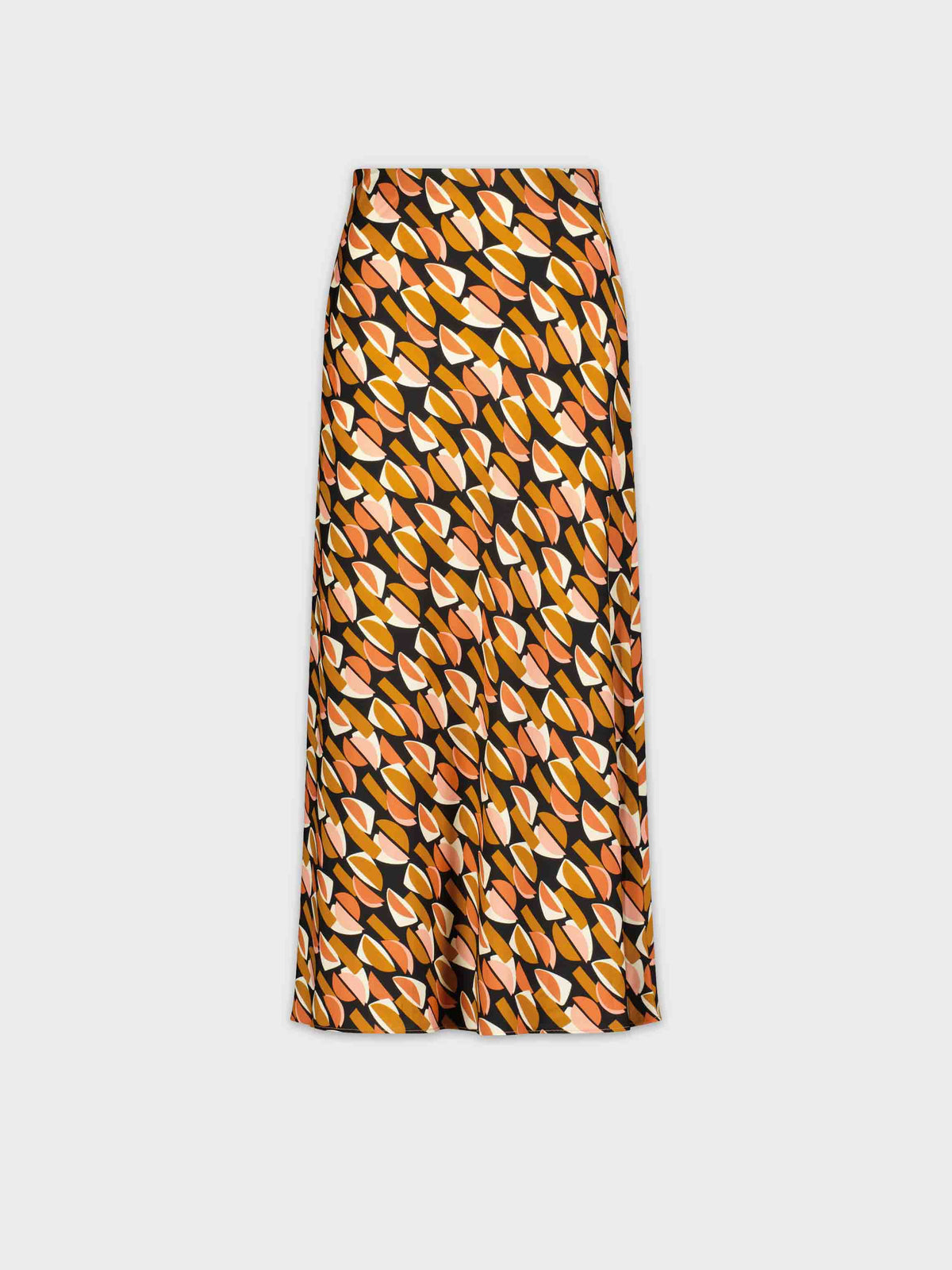 Printed Satin Slip Skirt-Geometric