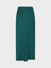 Solid Satin Slip Skirt-Green