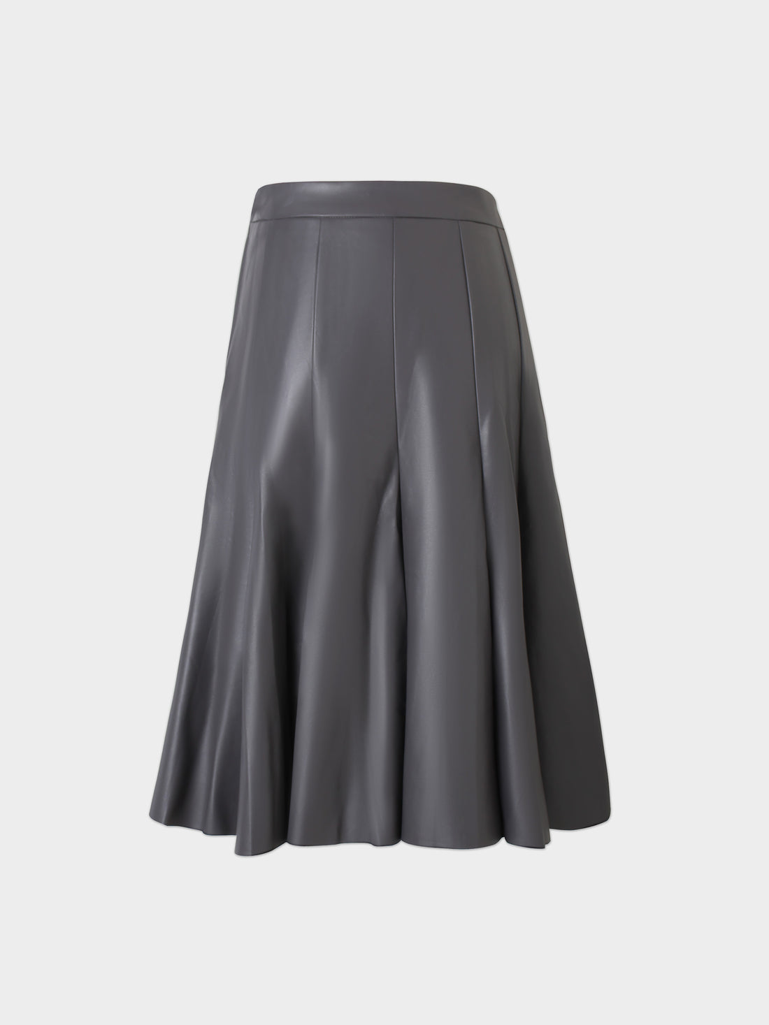 Flare Leather Skirt 25.5&quot;-Grey