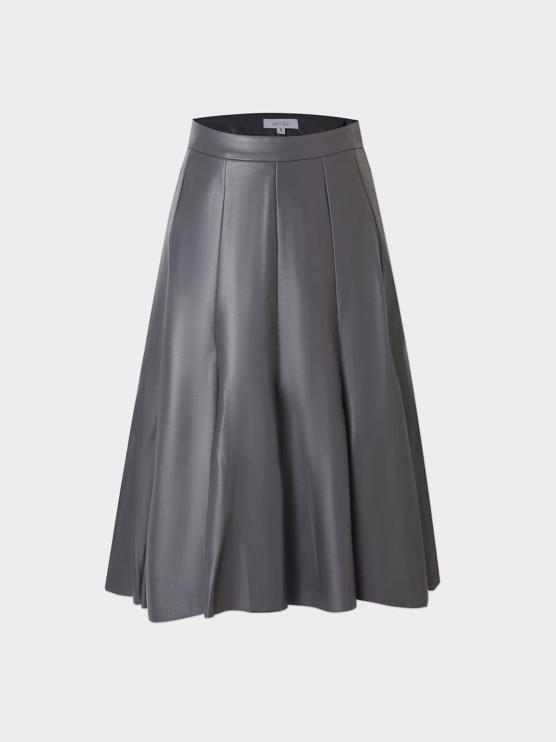 Flare Leather Skirt 25.5&quot;-Grey