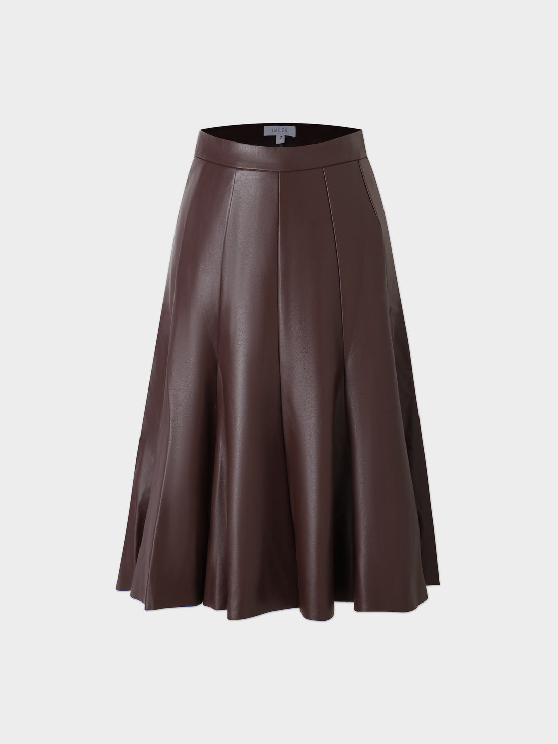 Flare Leather Skirt 25.5&quot;-Brown