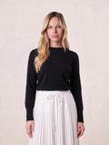 High Cuff Crew Sweater-Black