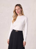 High Cuff Crew Sweater-Ivory