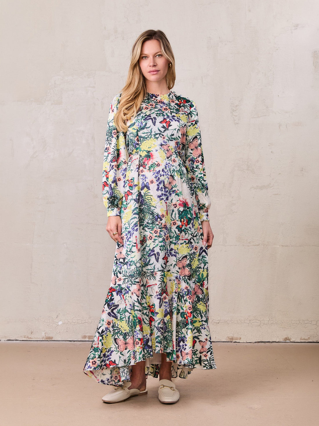 High Low Belted Dress-Garden