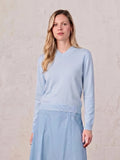 High V Lightweight Sweater-Baby Blue