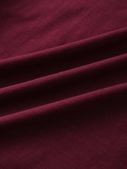 Crew Bomber Tee-Burgundy