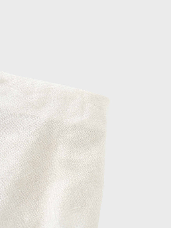 Linen Slip Skirt-Ecru