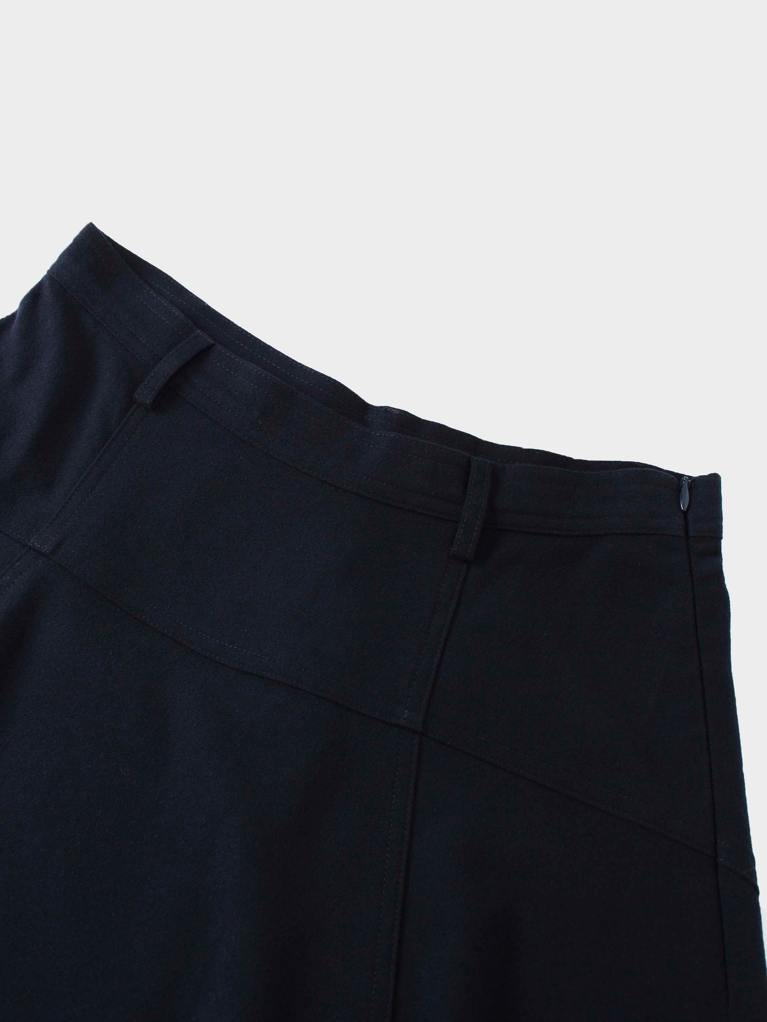 Wool Blend Yoke Skirt 26&quot;-Navy