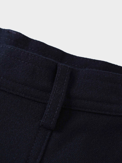 Wool Blend Yoke Skirt 26"-Navy