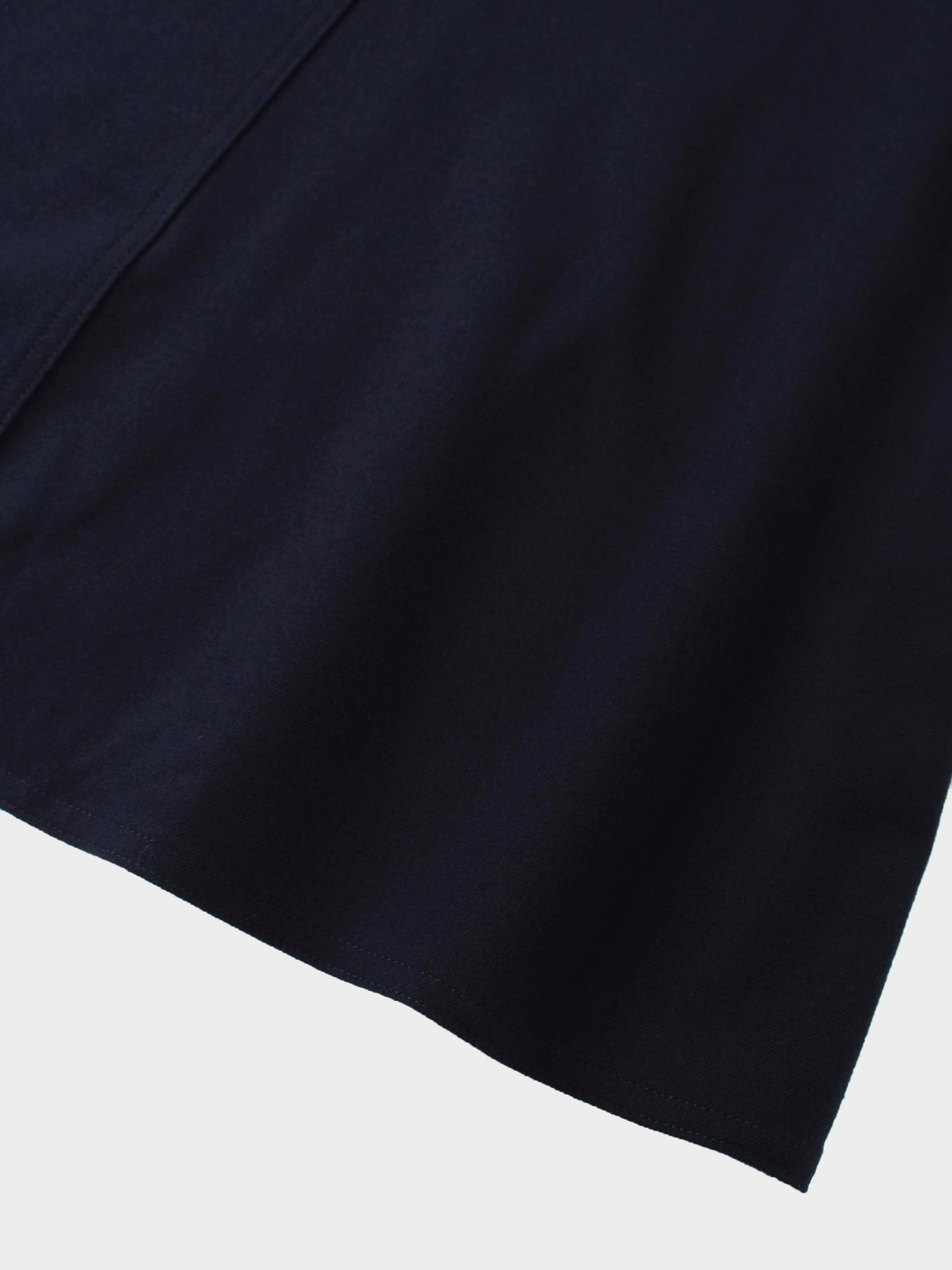Wool Blend Yoke Skirt 37&quot;-Navy