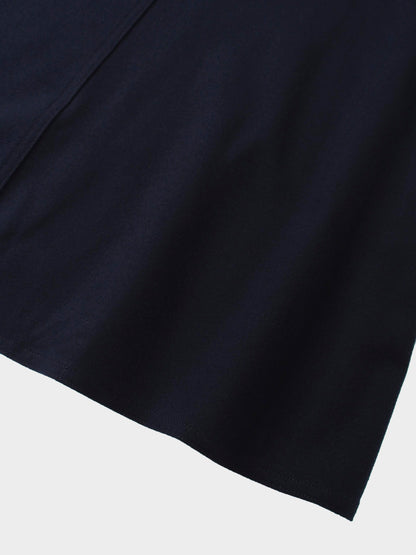 Wool Blend Yoke Skirt 37"-Navy