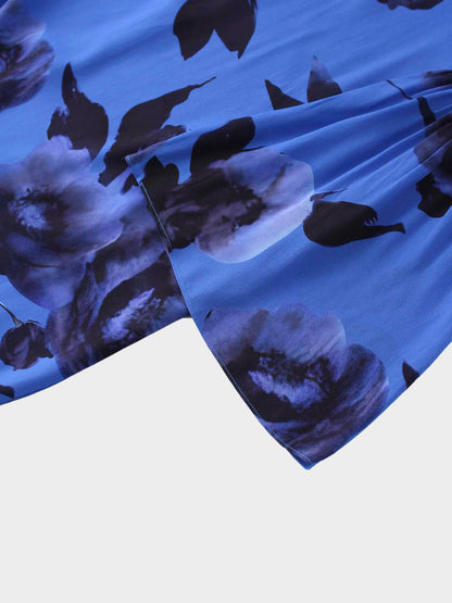 Shift Maxi Dress-Cobalt Blue