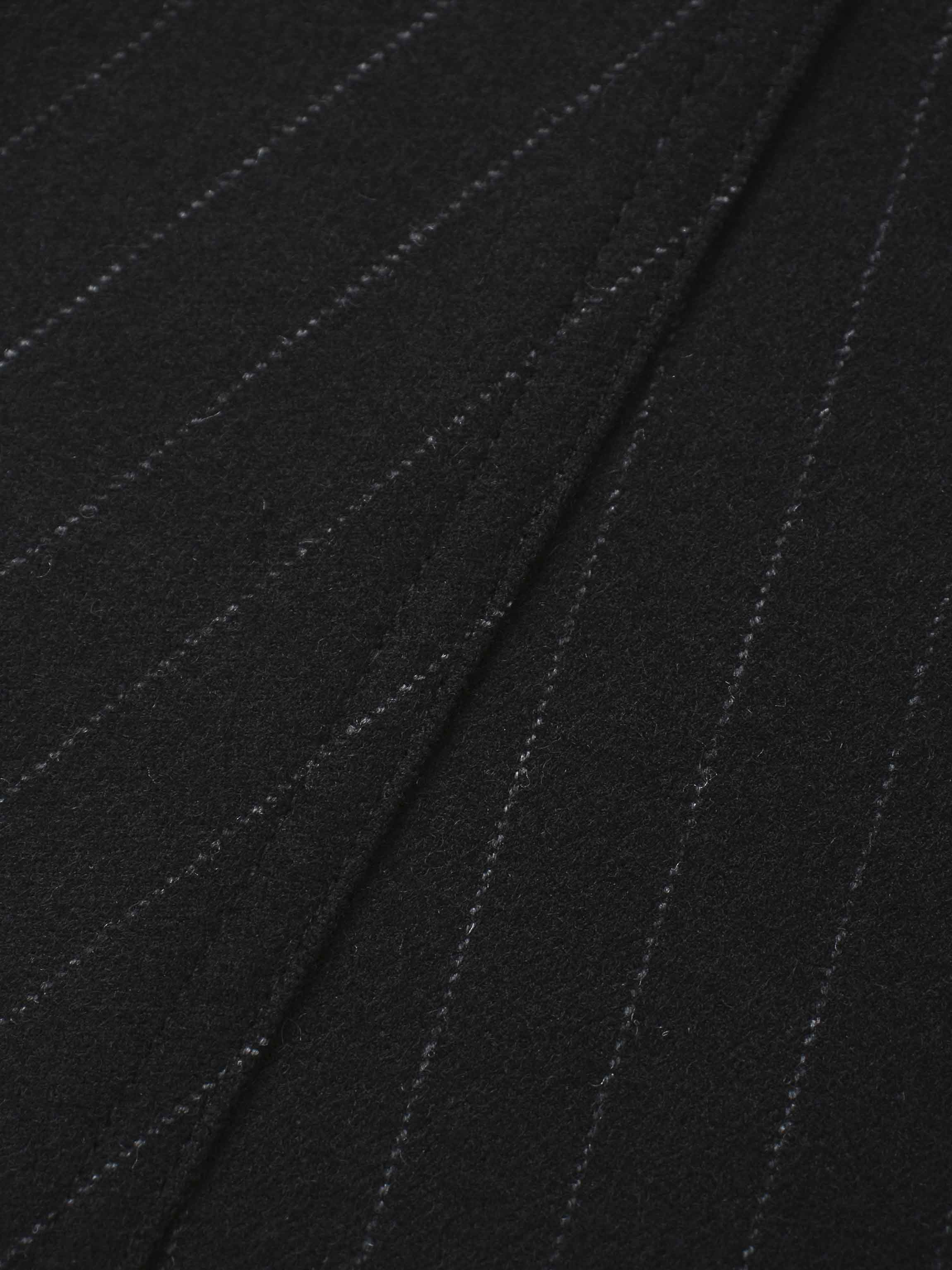 Wool Blend Yoke Skirt 37&quot;-Black Pinstripe