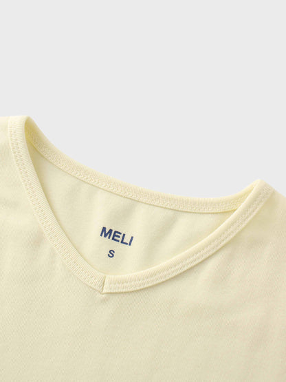 Basic High V Tee Long Sleeve-Butter Yellow