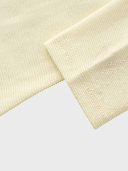 Basic High V Tee Long Sleeve-Butter Yellow