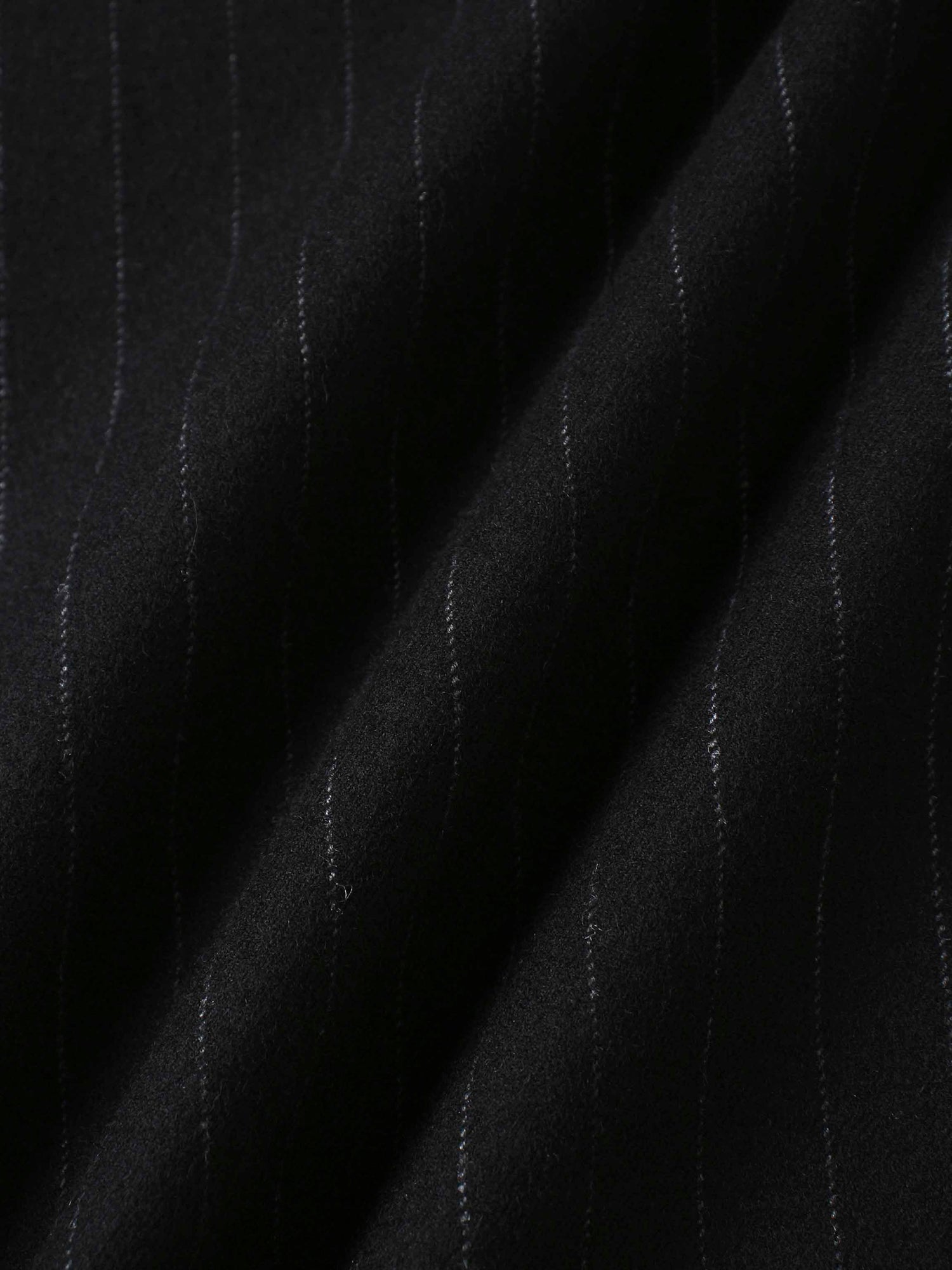 Wool Blend Yoke Skirt 37&quot;-Black Pinstripe